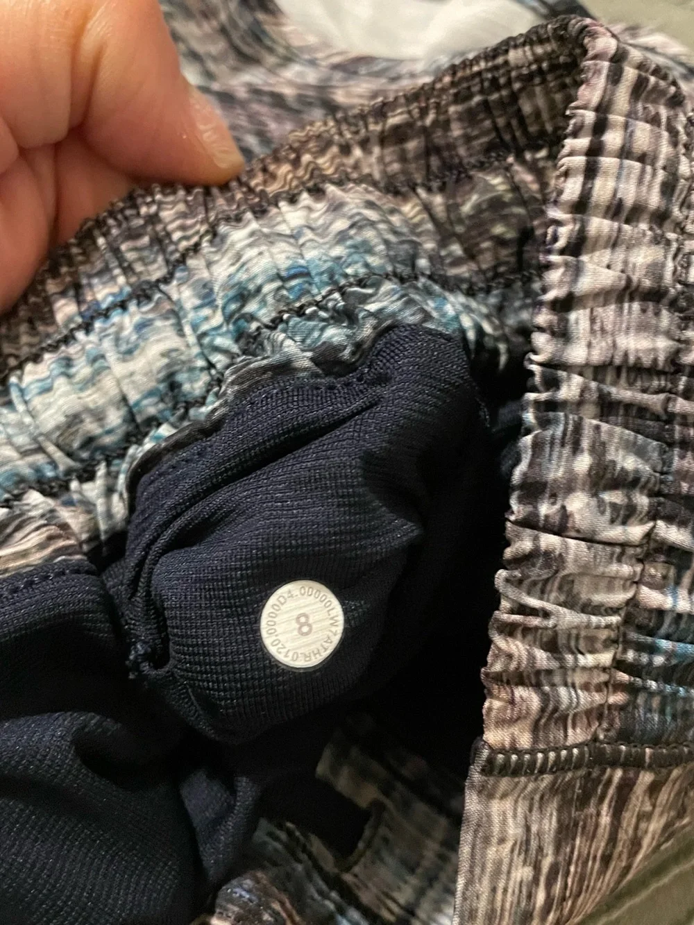 lululemon athletica Hotty Hot Shorts - Grey Multi with Navy Trim